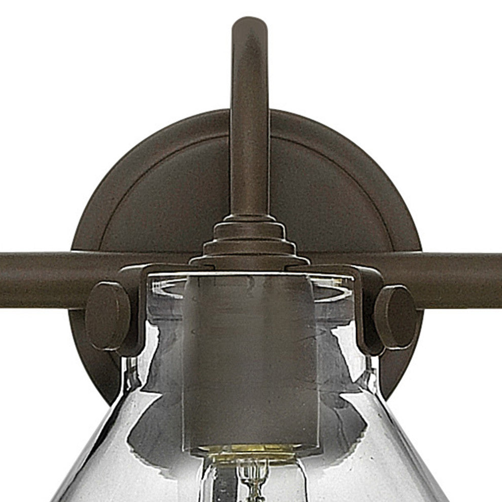 Hinkley Congress Medium Retro Glass Three Light Vanity, Oil Rubbed Bronze