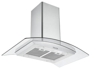 36" Island Glass Range Hood, Stainless Steel