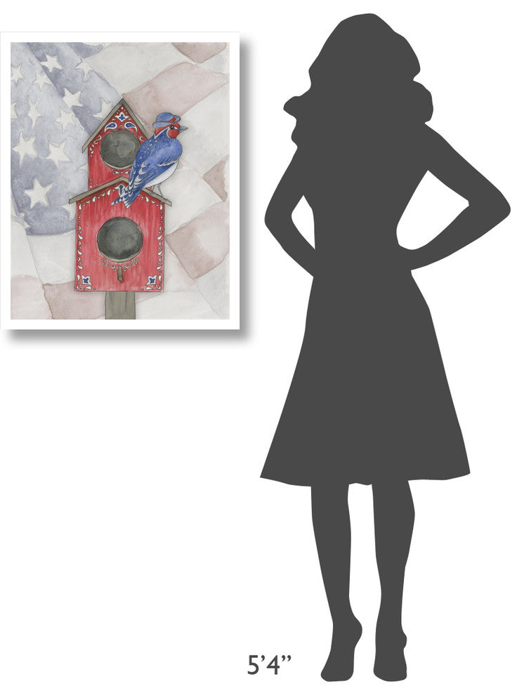 "Americana Birdhouse V" Digital Paper Print by Elyse DeNeige, 24"x30"