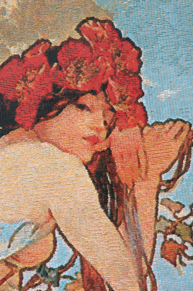 Summer Mucha Belgian Wall Tapestry