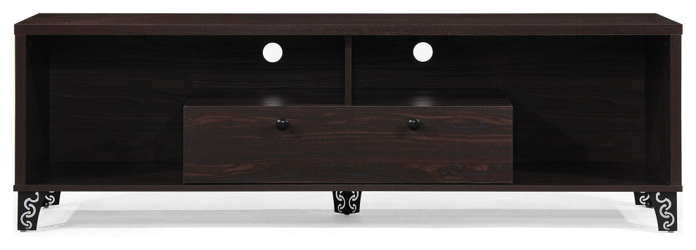 GDF Studio Celia Mid Century Modern Finished Fiberboard Entertainment Unit, Wenge
