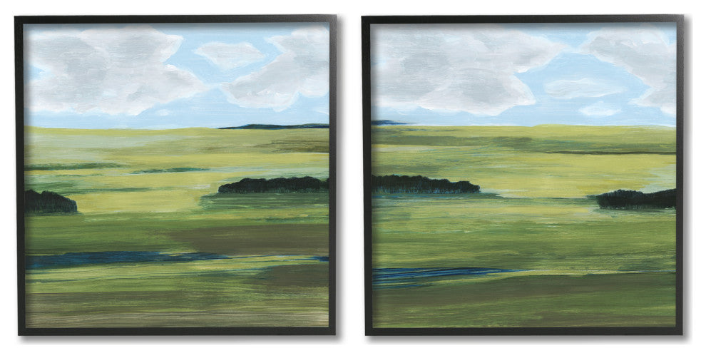 Rustic Green Valley Trees ,17 x 17