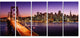 "San Francisco Skyline and Bay Bridge" Wall Art, 60"x28", 5-Panels