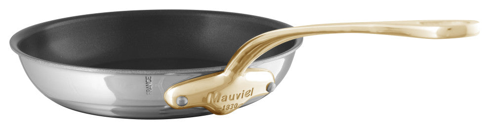 Mauviel M'Cook B Stainless Steel Nonstick Frying Pan W/ Brass Handle, 10.2-in