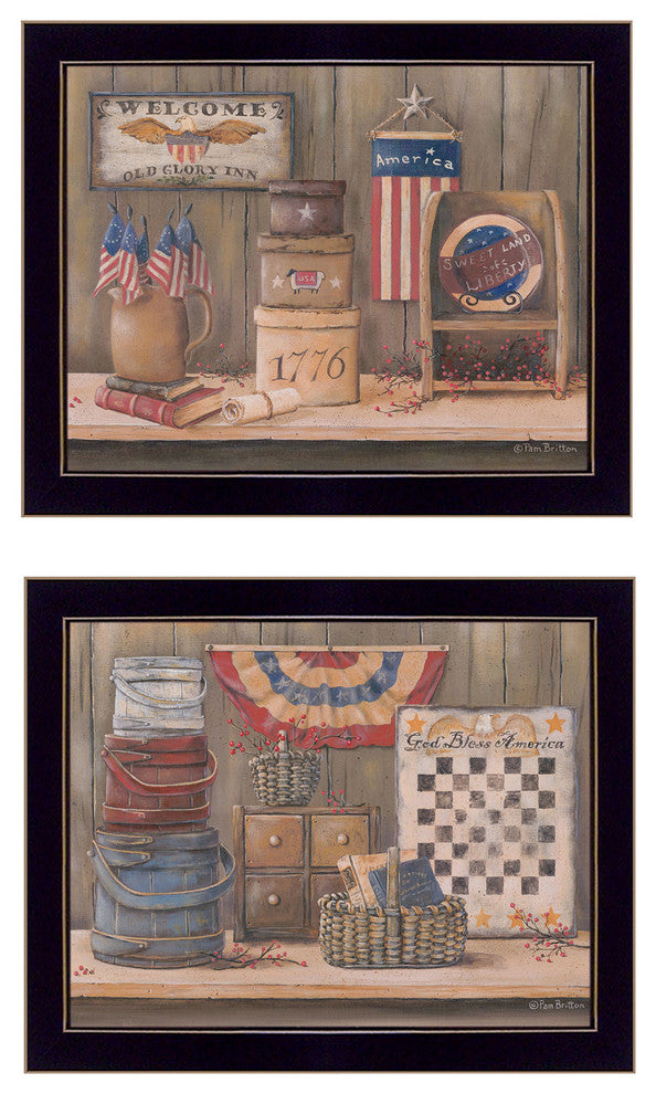 "Sweet Land of Liberty" Collection By Pam Britton, Printed Wall Art, Black Frame