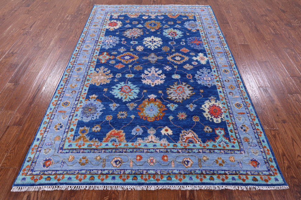 Turkish Oushak Handmade Wool Rug 6' 2" X 9' 0" - Q13662