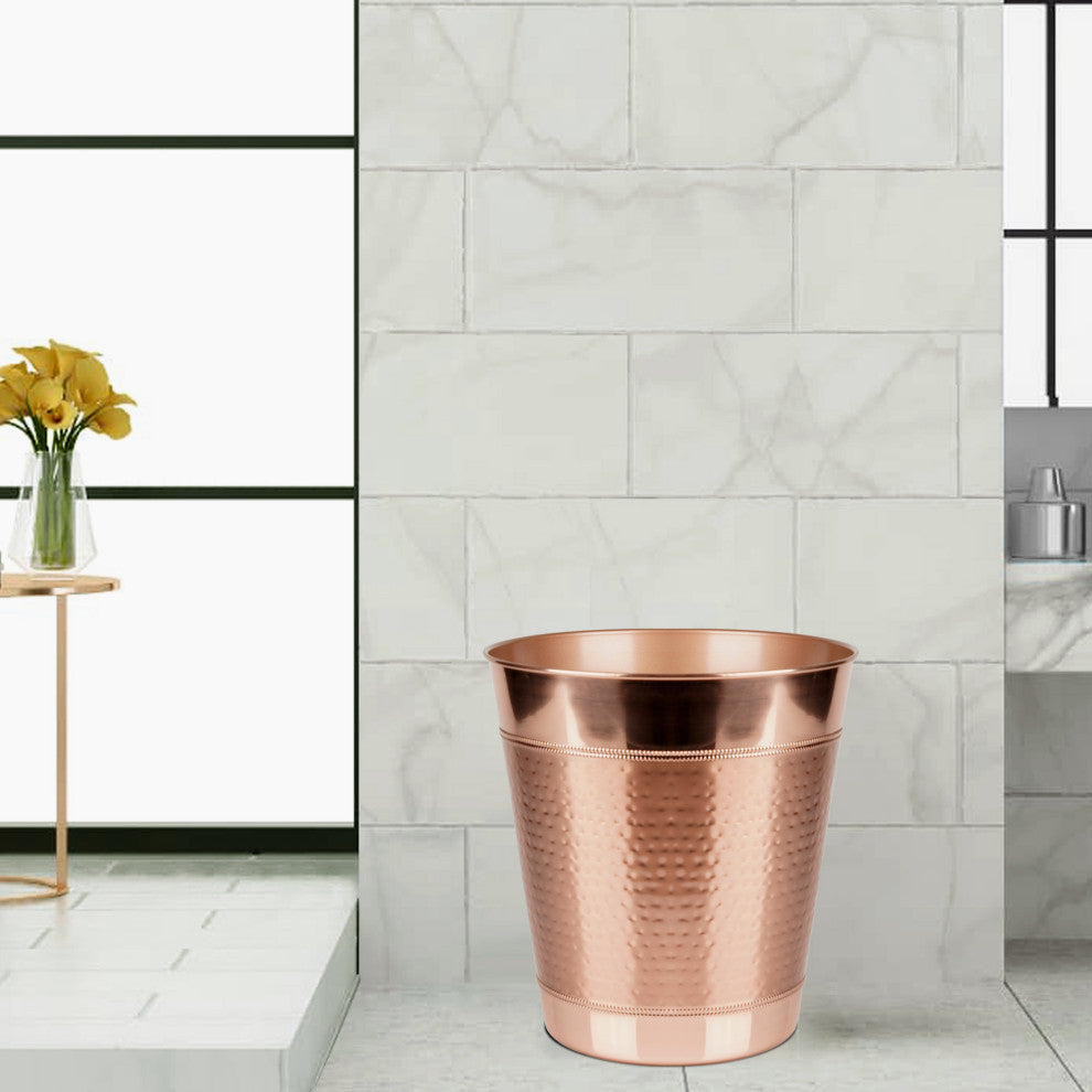 nu steel Hudson Hammered Copper Wastebasket