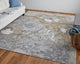 Oria Industrial Abstract Area Rug, Gray/Gold/Ivory, 8'x10'