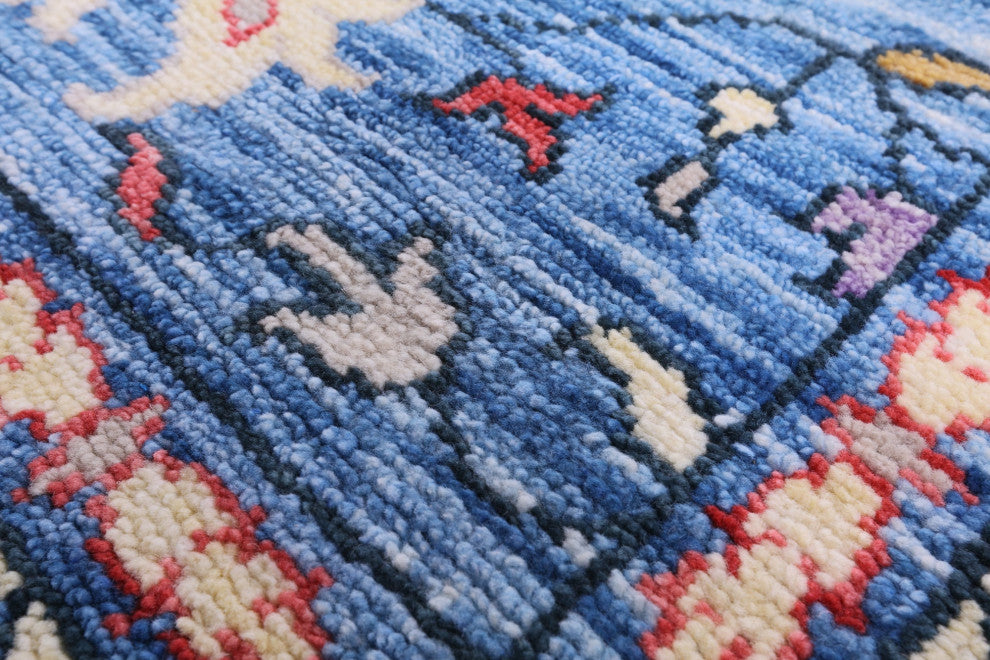 8' 11" X 12' 1" Hand-Knotted Turkish Oushak Wool Rug - Q14953