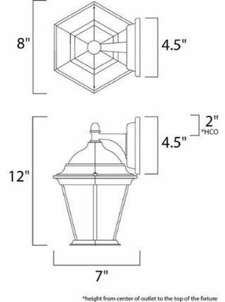 Maxim 1024 Builder Cast 12" 1 Light Wall Sconce - Pewter / Clear Glass