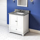 Addington Modern 30" White Vanity, Steel Grey Cultured Marble Vanity Top