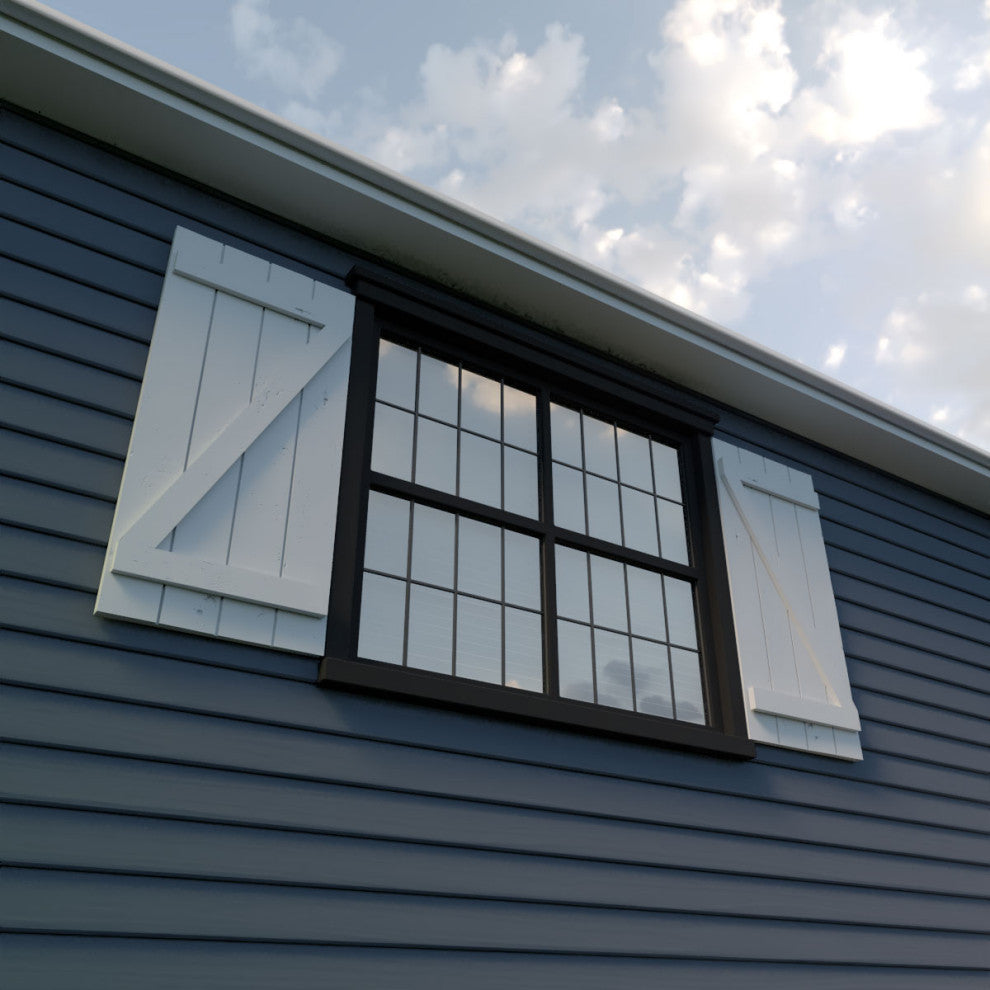 Rustic 4 Board Joined B-N-B Faux Wood Shutters, Knotty Pine, 22x48"