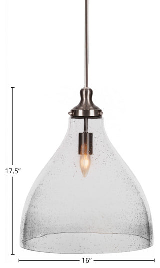 Juno 1-Light Pendant, Brushed Nickel/Clear Bubble
