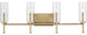 Elara Collection 31.65, 4-Light Vintage Brass Clear Glass Bath Vanity Light