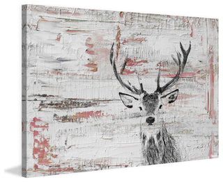 "Deer Glare" Painting Print on Wrapped Canvas, 45"x30"
