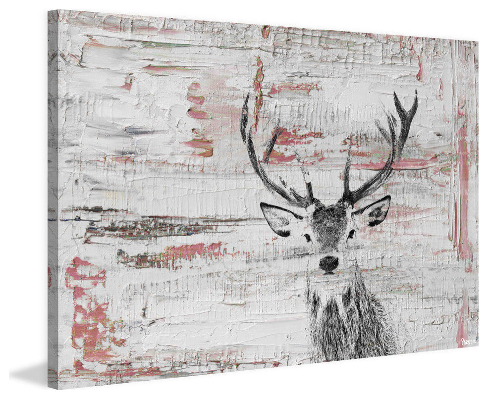 "Deer Glare" Painting Print on Wrapped Canvas, 45"x30"