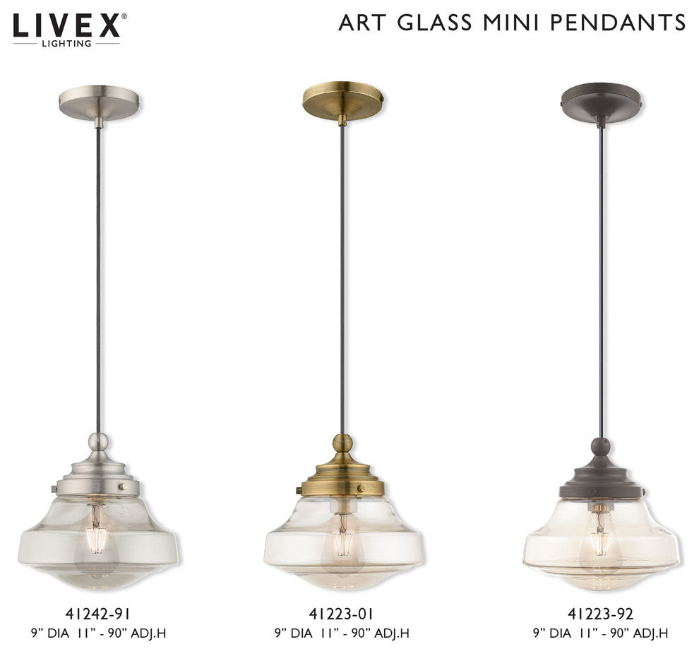 Livex Lighting Antique Brass 1-Light Mini Pendant