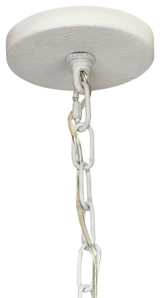 Minimalist Linear White 8 Light One Tier Chandelier 32 in Plaster of Paris Gesso