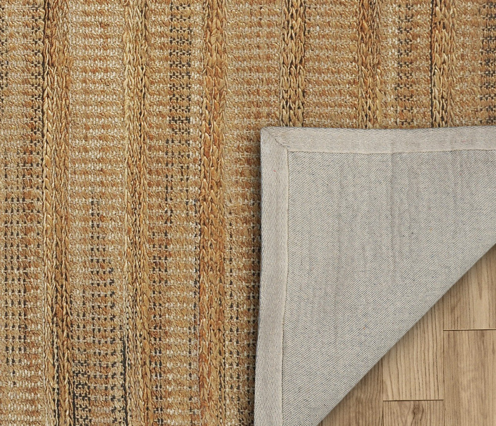 8" x 10" Tan and Gray Intricately Handwoven Area Rug