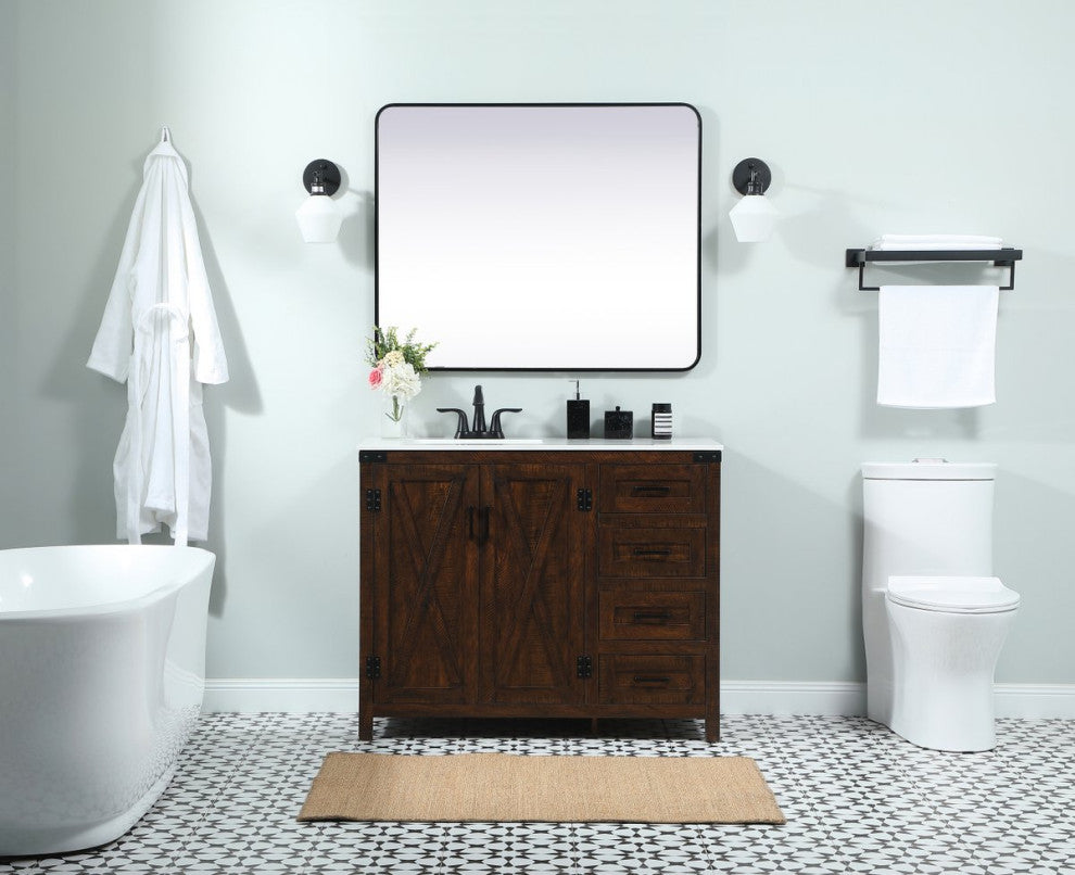 Home Living 19" Farmhouse Expresso-Light Bathroom Vanity