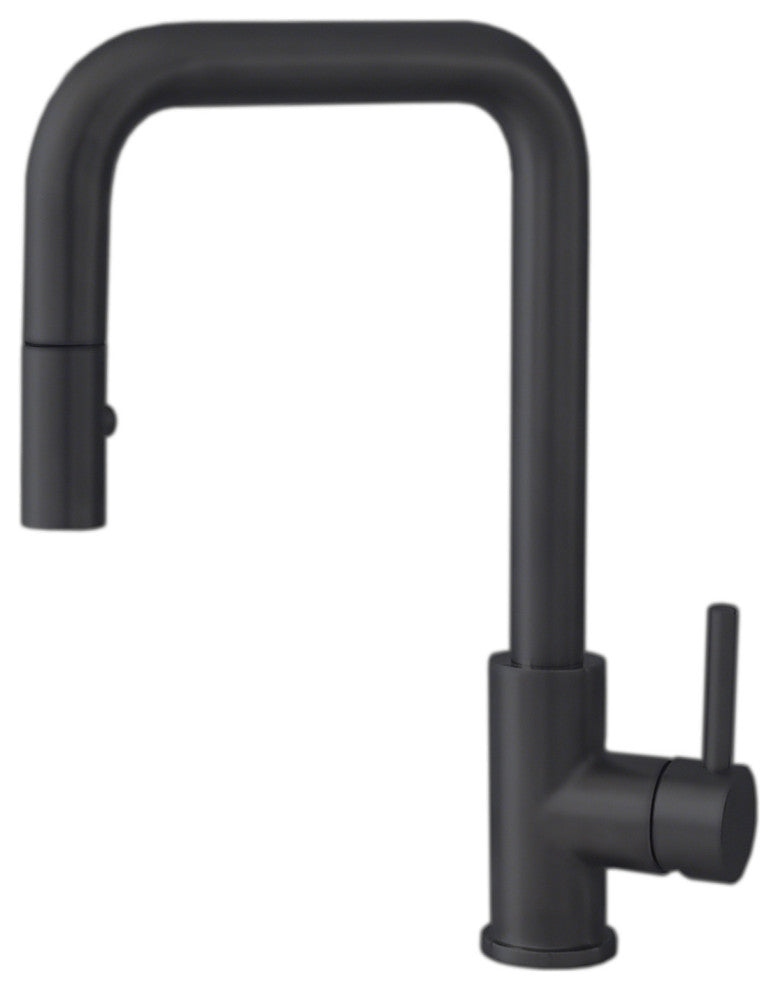 STYLISH Single Handle Pull-Down Dual Mode Kitchen Faucet Stainless Steel/Black