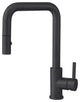 STYLISH Single Handle Pull-Down Dual Mode Kitchen Faucet Stainless Steel/Black
