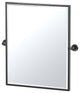 Glam Framed Rectangle Mirror, Matte Black, 25"