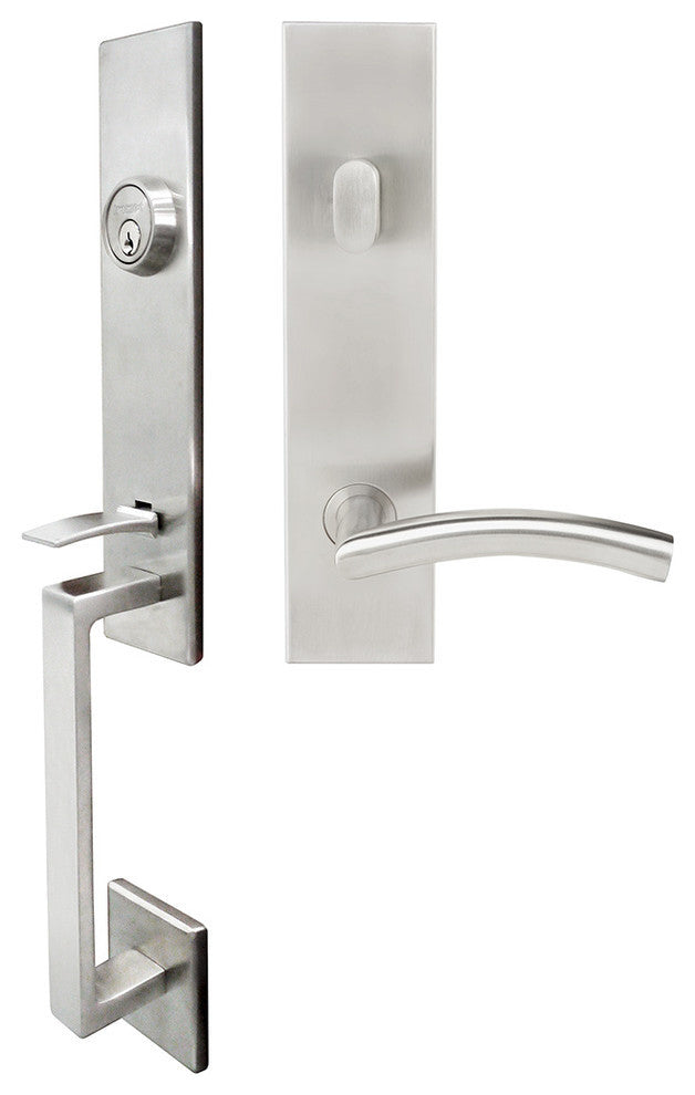 Brussels Lever, Tubular Entry Handleset, Left Hand, Satin Stainless Steel