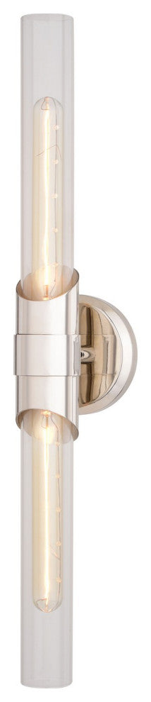 Webster Two Light Wall Sconce in Polished Nickel