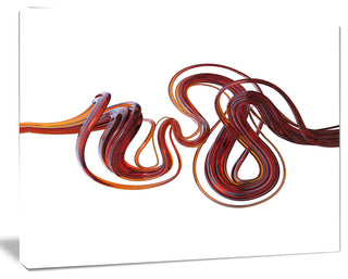 3d Flexible Caramel Lines, Abstract Canvas Art Print, 20"x12"