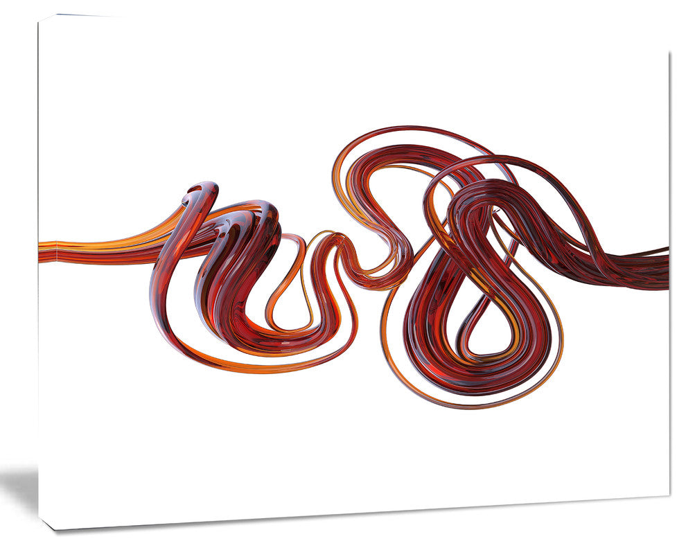3d Flexible Caramel Lines, Abstract Canvas Art Print, 20"x12"