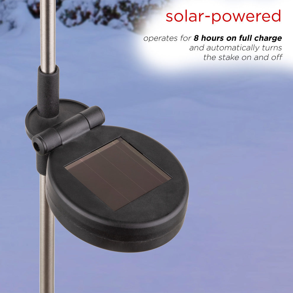 33"H Outdoor Solar 3D Snowflake Garden Lawn Stakes with LED Lights (Set of 2)