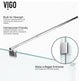 VIGO Pacifica 48"D x 36"W x 79"H Frameless Hinged Shower Enclosure, Chrome, Right Base