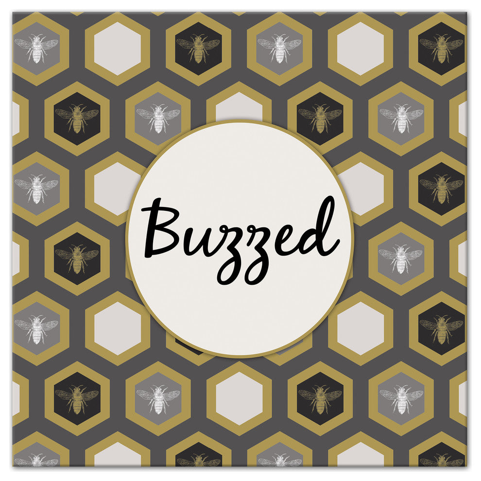 Buzzed Honeycomb Canvas Wall Art, 16"x16"