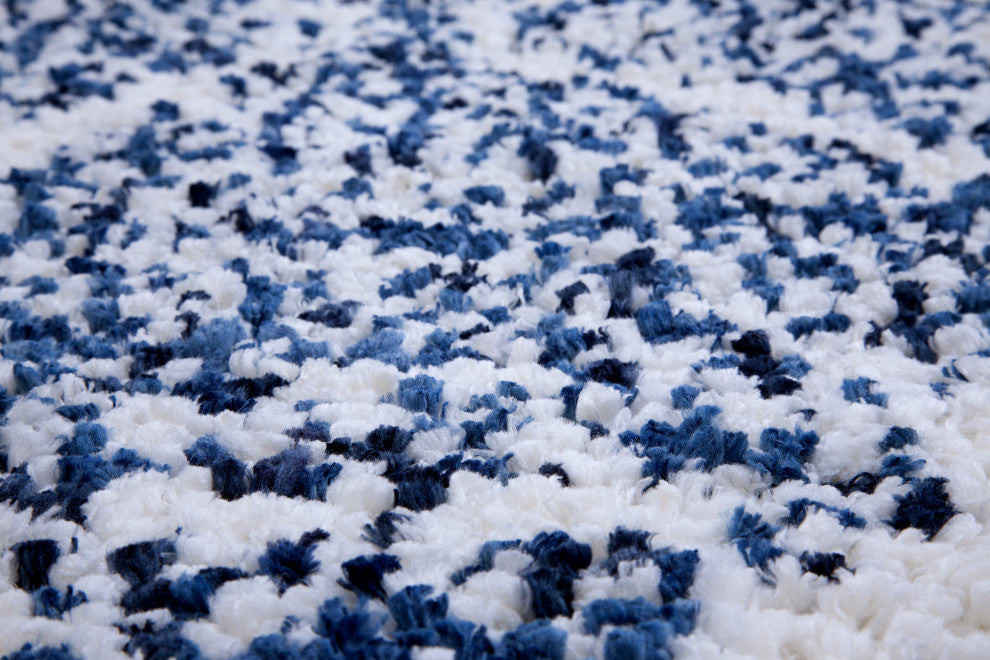 Oasis Delphine Royal Blue and White Polyester Area Rug