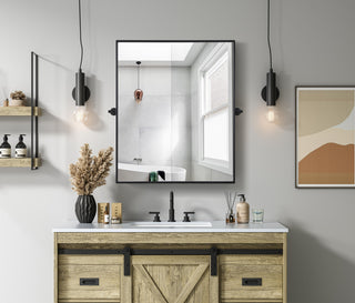 Home Living 30x36 Pivot Mirror, Black