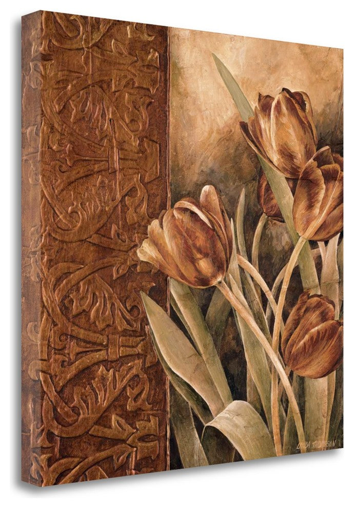 "Copper Tulips I" By Linda Thompson, Giclee Print on Gallery Wrap Canvas