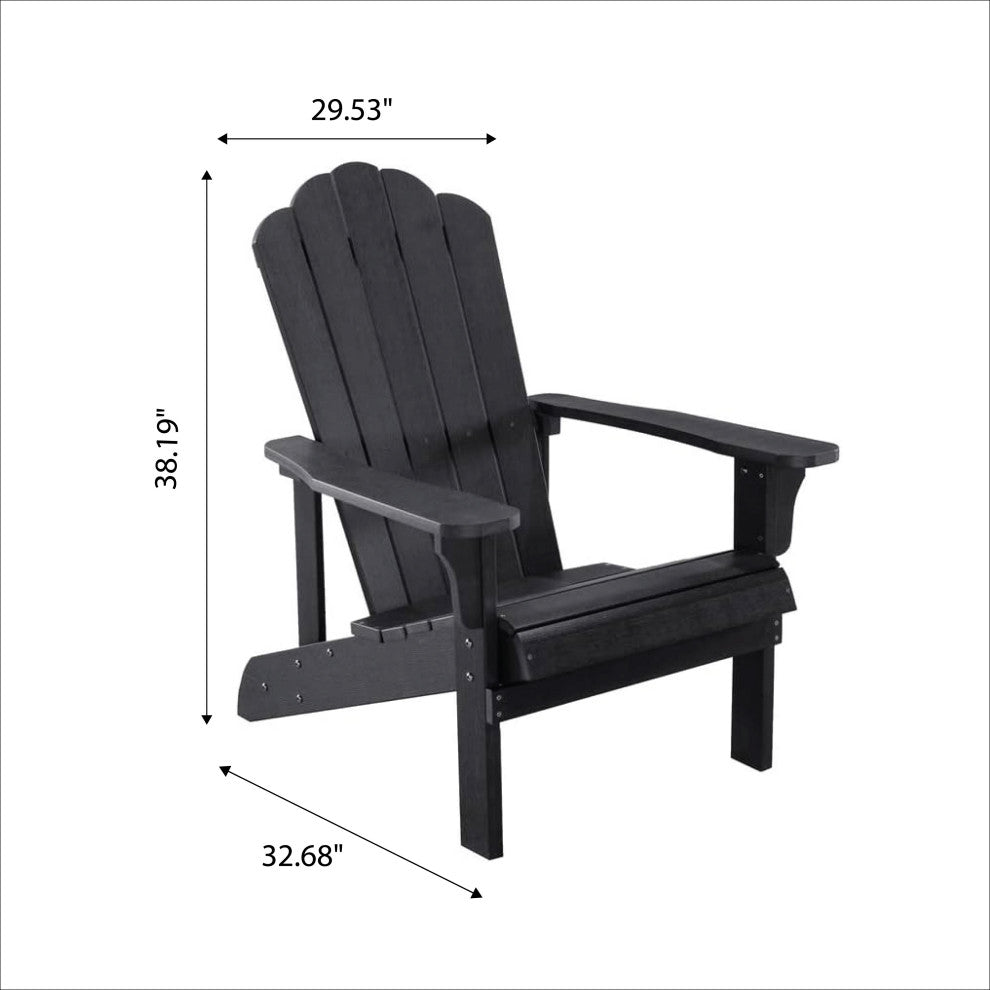 Orlando Plastic Wood Adirondack Chair, Black