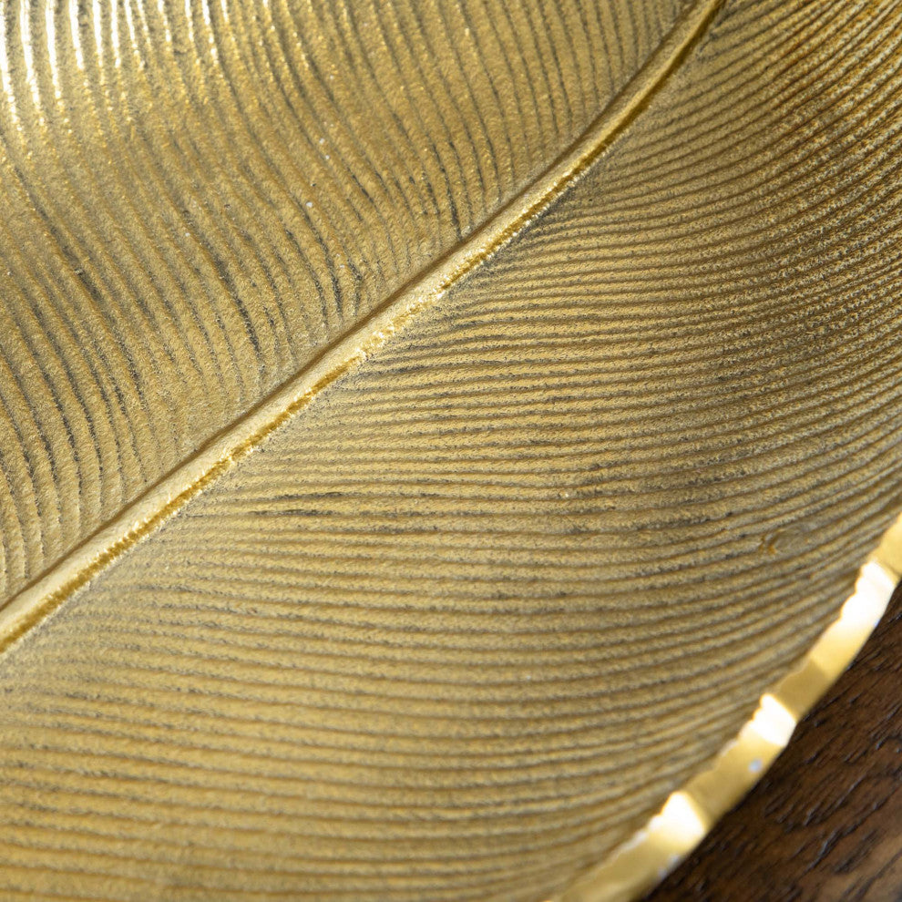 16in. Gold Leaf Decorative Accent Tray