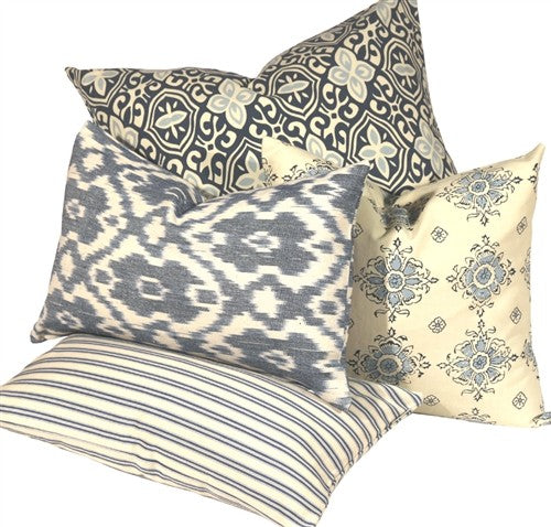 Pillow Decor - Medallion Handprint Lake 16X16 Throw Pillow