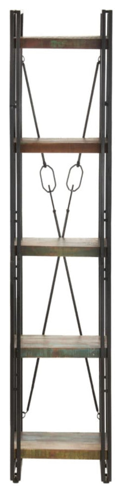 Vidaxl 5-Tier Bookcase 15.7"x11.8"x70.9" Solid Reclaimed Wood