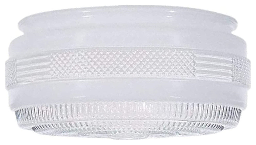 23604-01 Replacement Clear&White Drum Ceiling Fixture Glass Shade