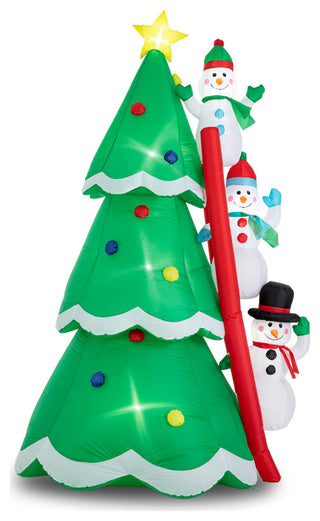 Christmas Inflatable Xmas Outdoor Lighted DÃ©cor, Snowman & Tree