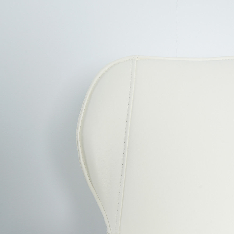 Modern PU 4 Bar chairs with Metal Legs for Dining,kitchen and Bar, White