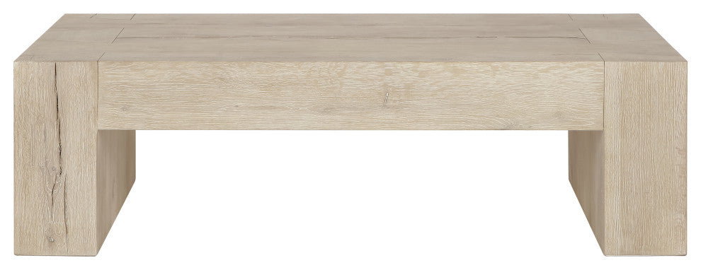 Bristol Cracked Oak Coffee Table, by Kosas Home, Meadow White