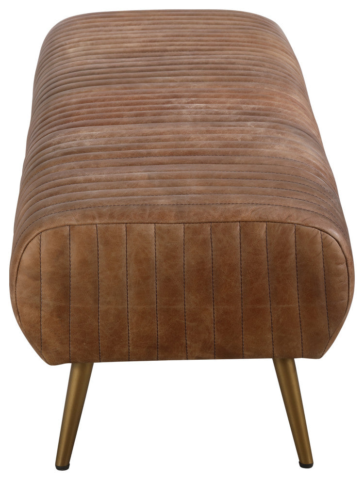 Endora Bench Open Road Brown Leather