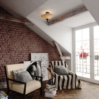 Capri 15" Semi Flush Ceiling Light Black Walnut