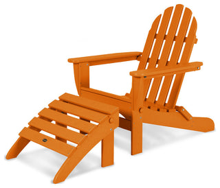 Polywood Classic Adirondack 2-Piece Set, Tangerine