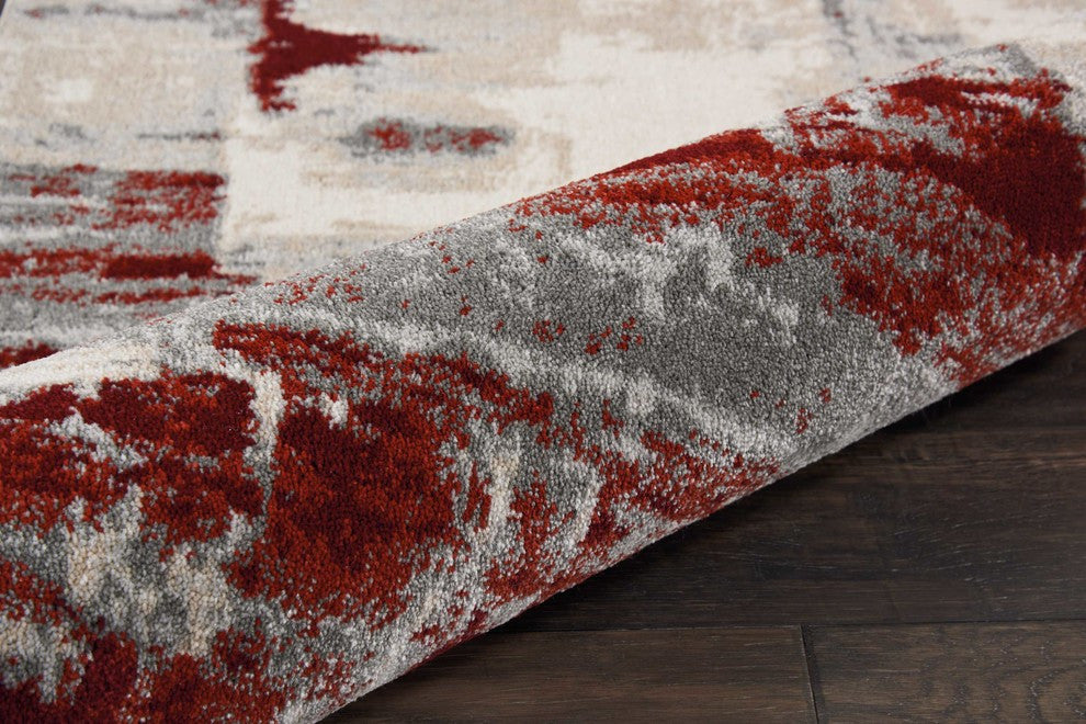 Nourison Maxell Ivory/Red Area Rug, 2'2"x7'6"