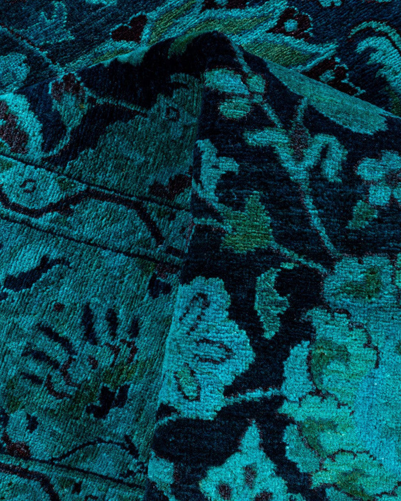 Overdyed, One-of-a-Kind Hand-Knotted Area Rug Blue, 4'8"x7'2"